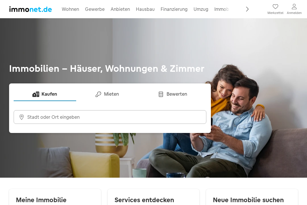 Screenshot Suchmaschine Immonet.de