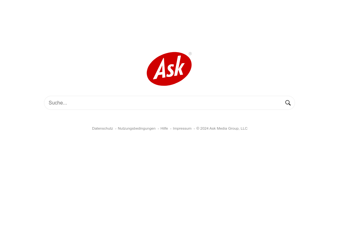 Screenshot Suchmaschine Ask.com