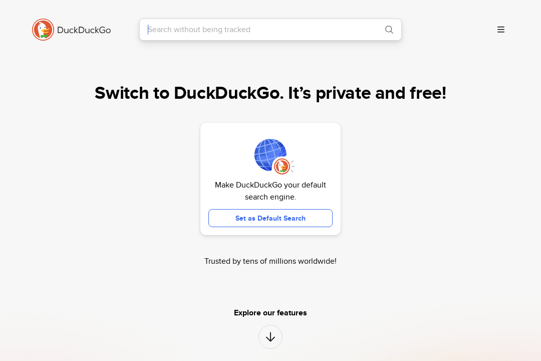 Screenshot Suchmaschine DuckDuckGo.com