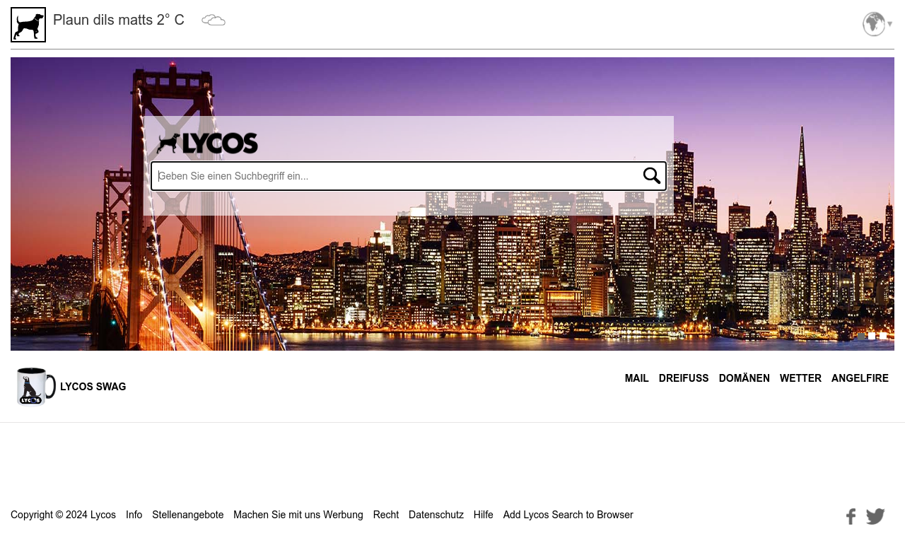 Screenshot Suchmaschine Lycos.at