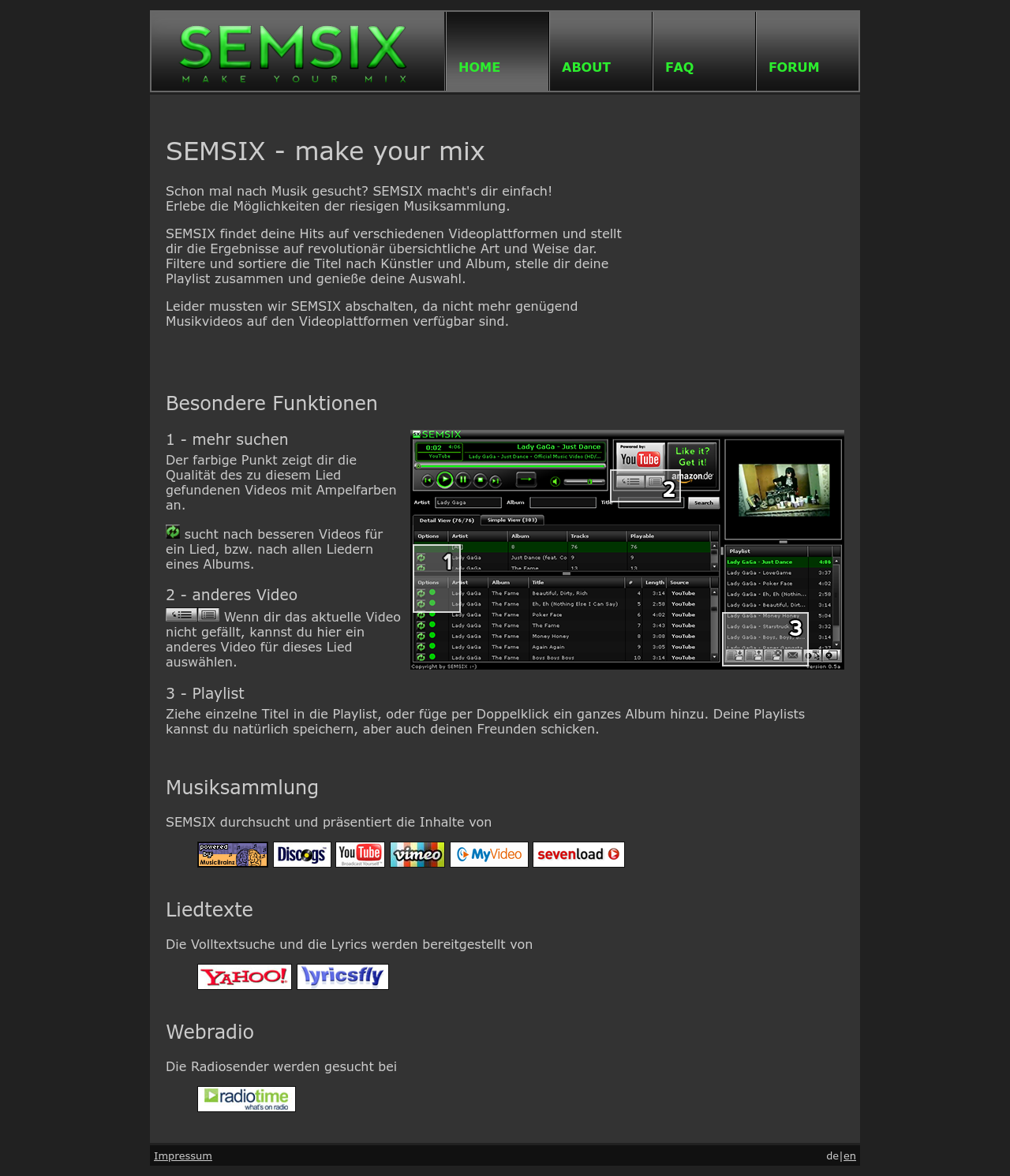 Screenshot Suchmaschine Semsix.com