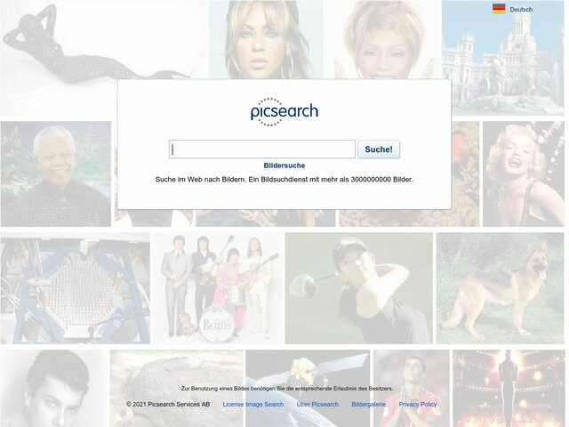 Screenshot Suchmaschine Picsearch.de